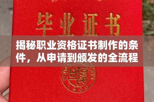 科右前旗揭秘职业资格证书制作的条件，从申请到颁发的全流程解析